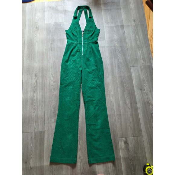 Urban Outfitters Corduroy Green Halter Jumpsuit XS - Picture 6 of 9